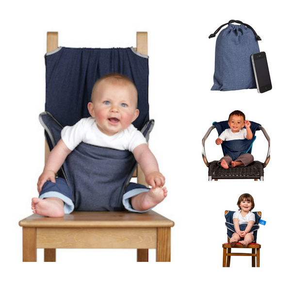 totseat Classic Denim - the original portable travel high chair